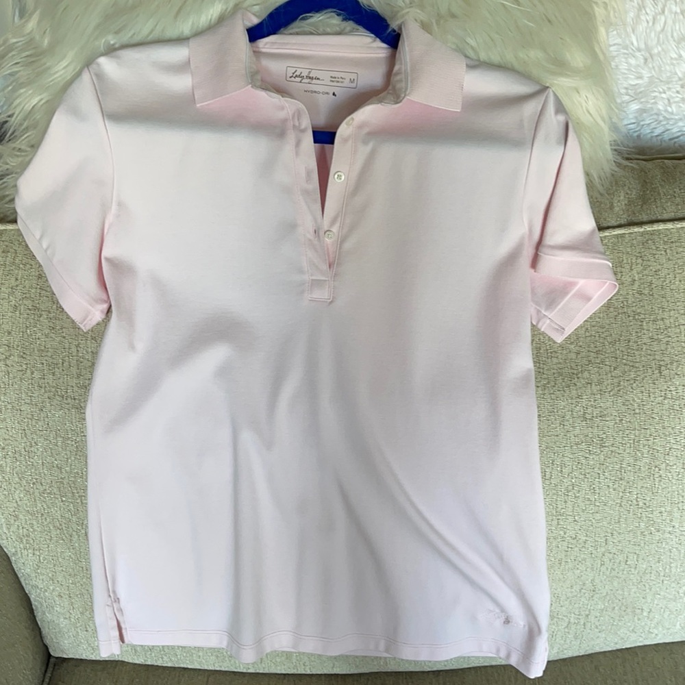 Pink Lady Hagen short sleeve golf shirt.